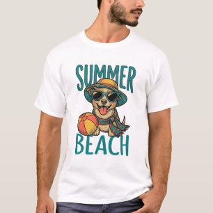 Sommar Strand Hund Vintage Solglasögon Tröja Desig
