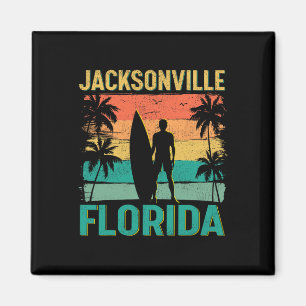 Sommar Surf Vintage Florida Jacksonville Beach Sur Magnet