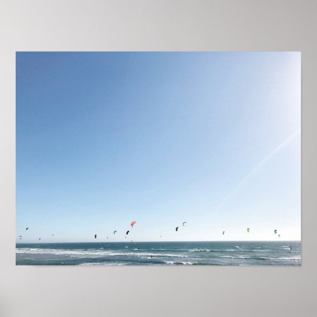 Sommar Surfing California Beach Photography Poster (Framsidan)