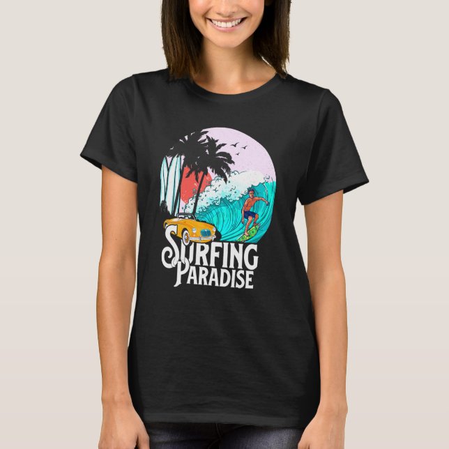Sommar Surfing Paradise T Shirt (Framsida)