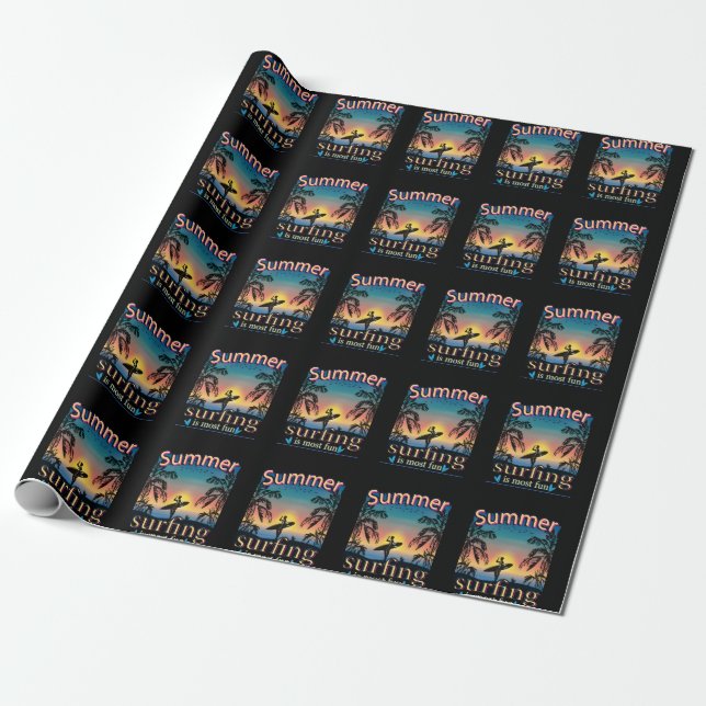 Sommar - surfning är det mesta Roligten som svälle Presentpapper (Utrullad)