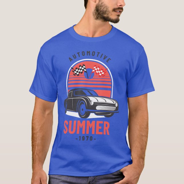 sommar t-shirts klassisk familj bilar (Framsida)