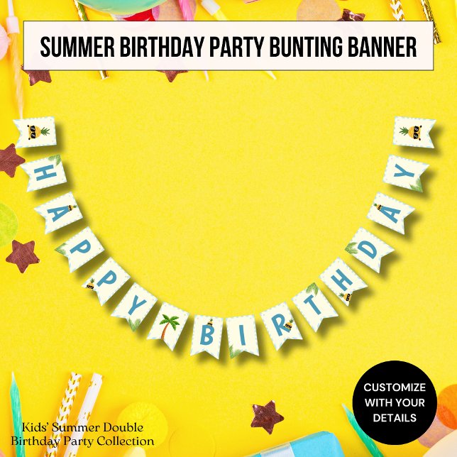 Sommar tema barnkalas girlang banner vimplar (Skapare uppladdad)