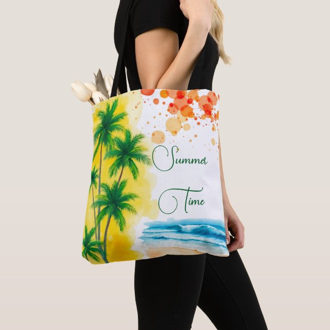 “Sommar Tid” stranddesign Tygkasse (Närbild)