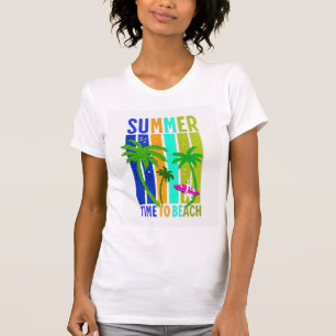 Sommar Tid till Strand – Retro Surf Vibes Grafik T Shirt
