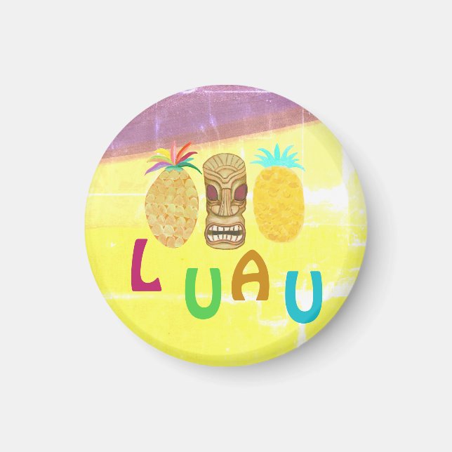 Sommar Tiki Pineapple Luau Magnet (Framsidan)