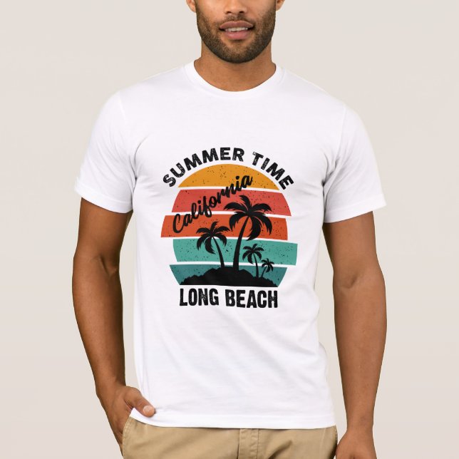 Sommar Time California Long Beach T Shirt (Framsida)