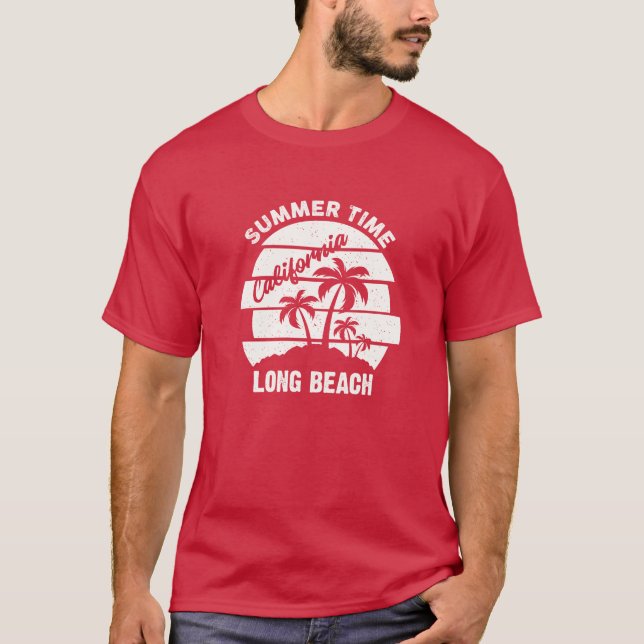 Sommar Time California Long Beach T-Shirt (Framsida)