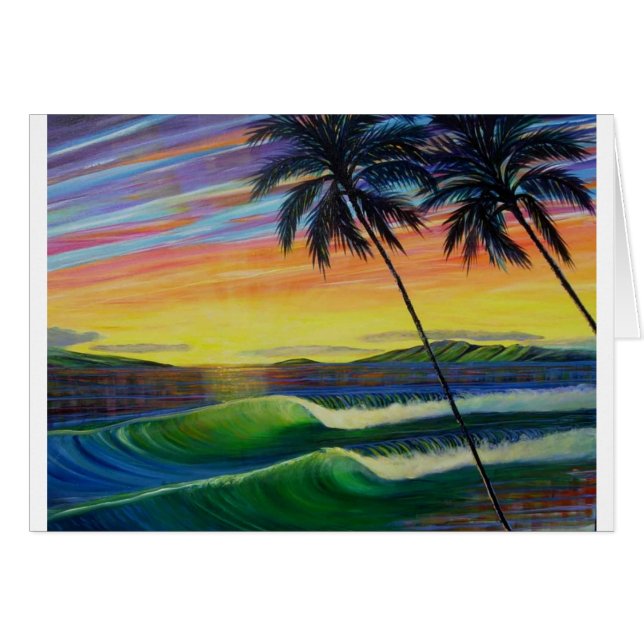 sommar-Time-solnedgång-väster-mau Hälsningskort (Framsidan Horizontal)