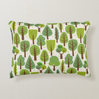 Sommar Träd: Grönt Sömlös Mönster Prydnadskudde