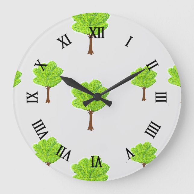 Sommar träd på grått stor klocka (Framsida)