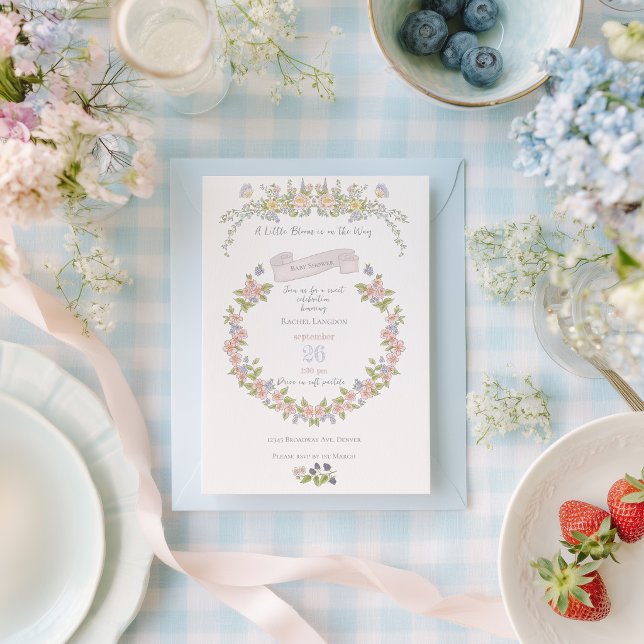 Sommar Trädgård Blommig Baby Shower Inbjudningar (Skapare uppladdad)
