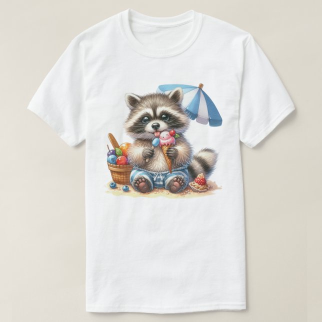 Sommar Treats Racoon T Shirt (Design framsida)
