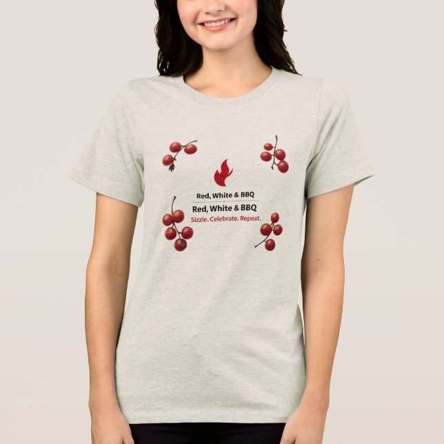 Sommar Tri-blend Patriotic Shirt for Women T (Framsida)