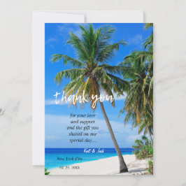Sommar Tropical Beach Handflatan Bröllop Tack för  Inbjudningar