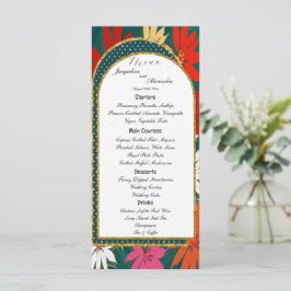 Sommar Tropical Big Flowers & Arch Bröllop Meny