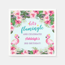 Sommar Tropical Flamingo Birthday Pappersservett