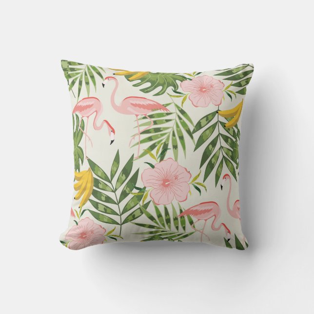 Sommar Tropical Flamingo Exdoor Pillow Utomhuskudde (Framsida)