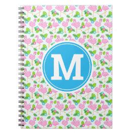 Sommar Tropical Flamingo och Blommönster Anteckningsbok