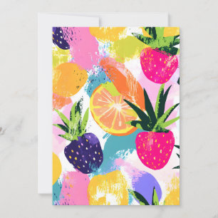 Sommar Tropical Fruit Fiesta Julkort