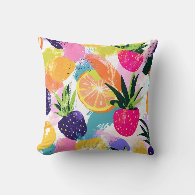 Sommar Tropical Fruit Fiesta Kudde (Framsida)