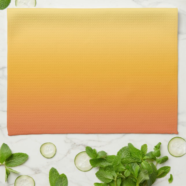 Sommar Tropical Gradient Orange Lemon Lime Ombre Kökshandduk (Vikta)