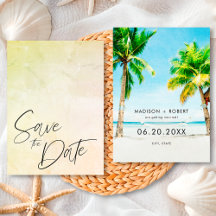 Sommar Tropical Handflatan Träd Beach Wedding