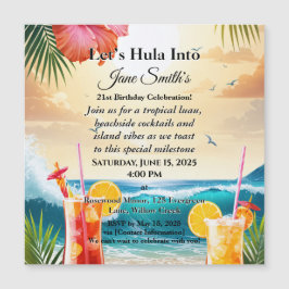 Sommar Tropical Luau Beach Party 21:a födelsedag