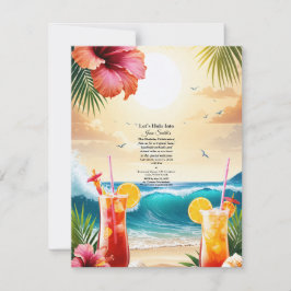 Sommar Tropical Luau Beach Party 21:a födelsedag OSA Kort