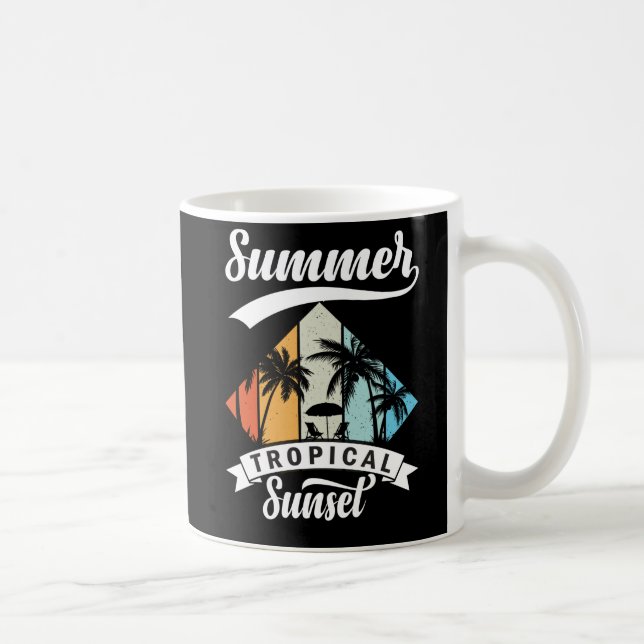 Sommar Tropical Sunset Beach Kaffemugg (Höger)