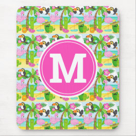Sommar Tropical Toucan och Flamingo Pattern Musmatta