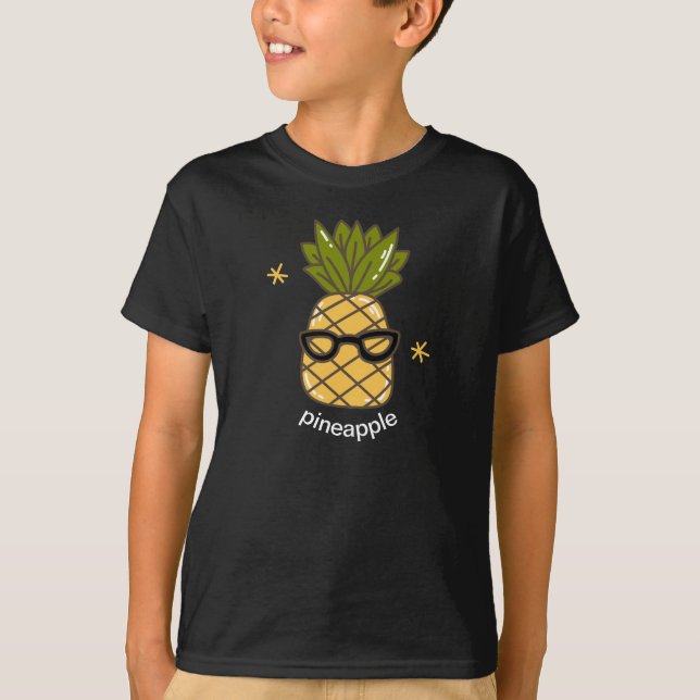 Sommar Tropisk Ananas Barn  T Shirt (Framsida)