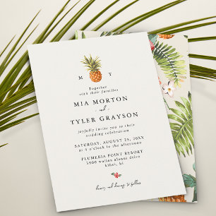 Sommar Tropisk Ananas Mönster Bröllop Inbjudningar