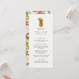 Sommar Tropisk Ananas Mönster Bröllopsmeny