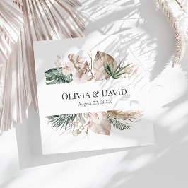 Sommar Tropisk Orkidé och Monstera Pappersservett