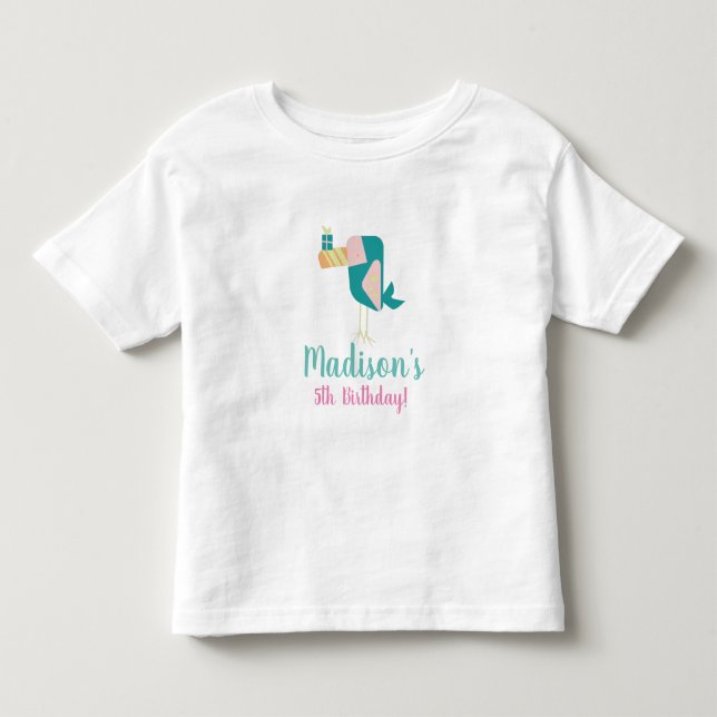 Sommar Tukan Födelsedagsfågel Party  Småbarn T-shi T Shirt (Framsida)