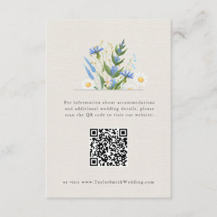 Sommar Tusenskönas Blå Blommig Botanisk Infognings Tilläggskort