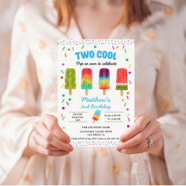 Sommar två Coolor Popsicle 2:a födelsedagen Party Inbjudningar