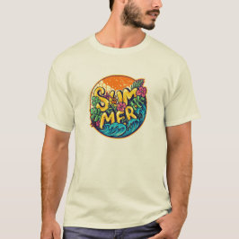 Sommar Typografiskt Tropical Vågar T Shirt