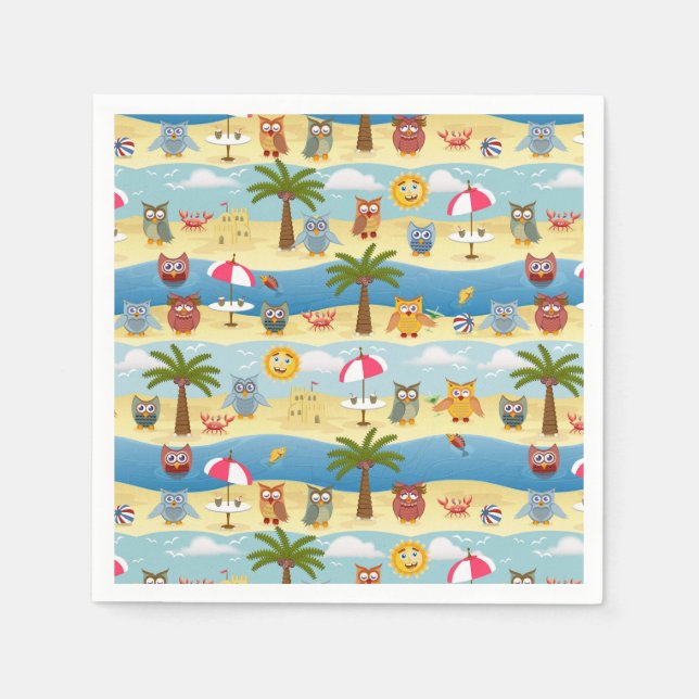 sommar uggla pappersservett (Framsidan)