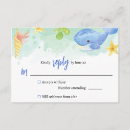 Sommar under Sea Baby Shower OSA Reply Tilläggskort