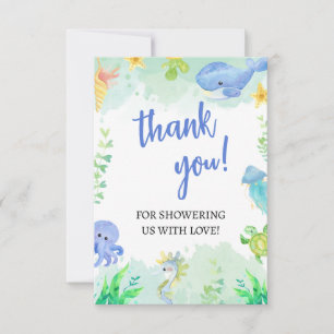 Sommar under Sea Baby Shower Tack Kort