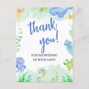 Sommar under Sea Baby Shower Tack Vykort