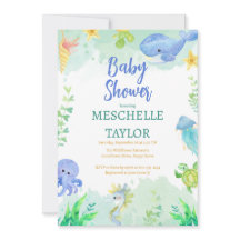 Sommar under Sea Blue Grönt Baby Shower