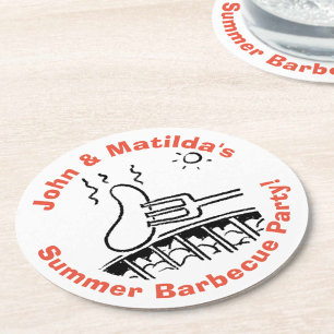 Sommar utomhus Garden Party Barbecue Underlägg Papper Rund