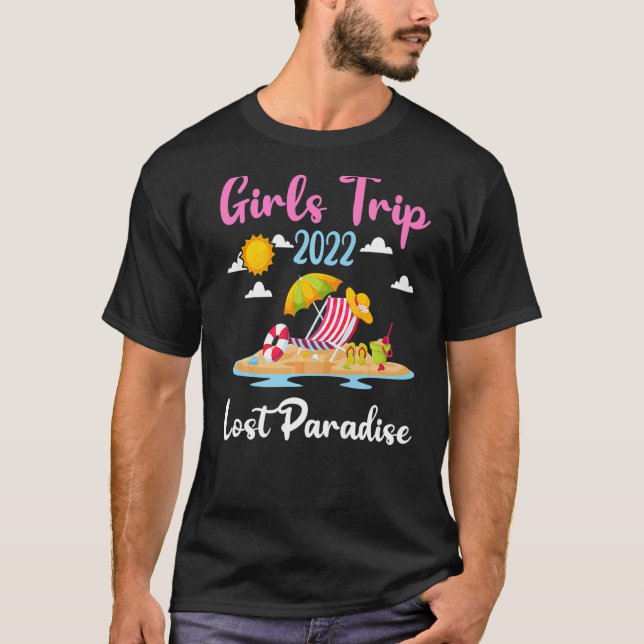 Sommar-Vacation Girls Resa 2022 Borttappad Paradis T Shirt (Framsida)