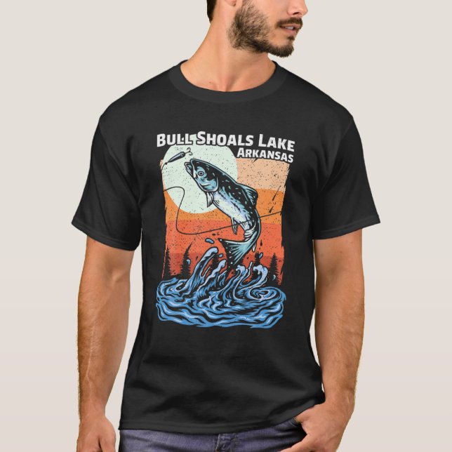 Sommar Vacation Retro Sunset Arkansas Bull Shoals T Shirt (Framsida)