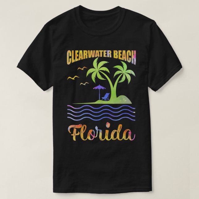Sommar Vacation Retro Sunset Florida Clearwater be T Shirt (Design framsida)