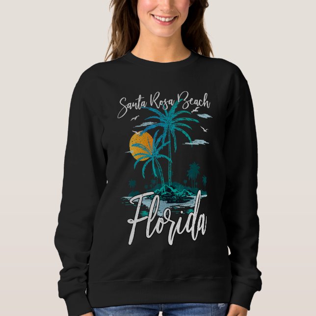 Sommar Vacation Retro Sunset Florida Santa Rosa be T Shirt (Framsida)