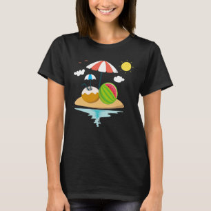 Sommar-vacationsön Kokokonut Tropiskt fruktavfall T Shirt